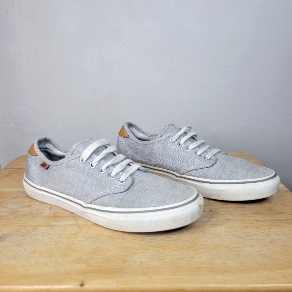 VANS Ortholite Sneakers, Heather Gray w/ Leather Accent, Womens Size : 9.5